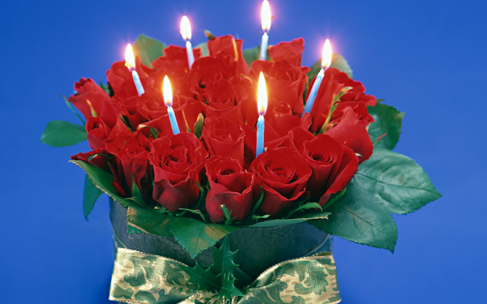 Candles And Red Roses