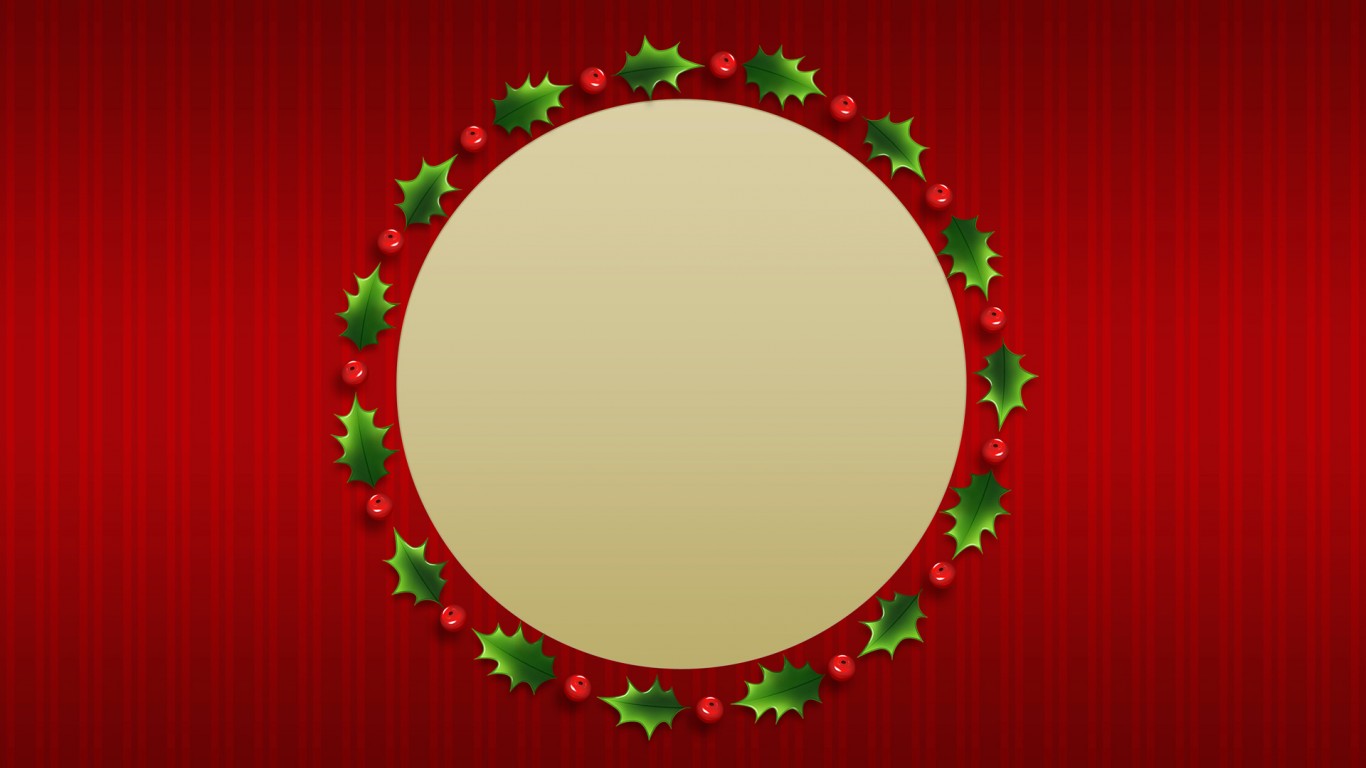 Rounded Christmas Wreath Background