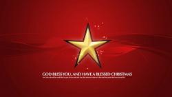 Blessed Christmas Star Red